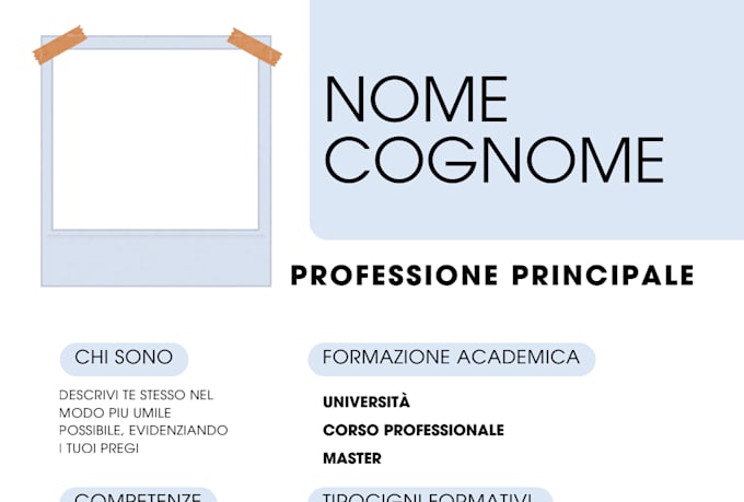 crea un curriculum professionale ottimizzato per ats